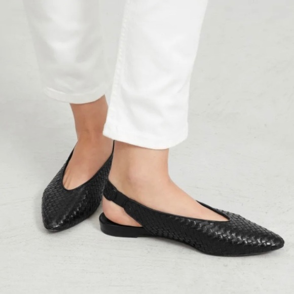 Everlane Shoes - Everlane V Slingback Woven Leather